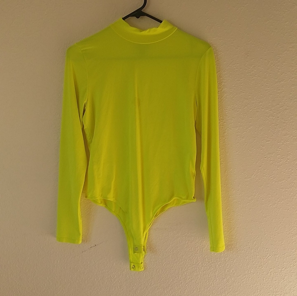 Neon green body suit